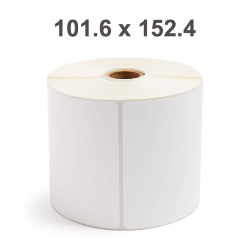 Shipping Label Roll 101.6mm x 152.4mm (5 Rolls of 400 labels per roll, Permanent Adhesive) - NON PERF