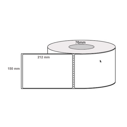 Direct Thermal Labels 150mm (W) x 212mm (L) x 76mm Core 800 LPR Perforated DTW150212-01