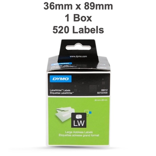 1 x Label Box 36mm x 89mm (520 labels per box)