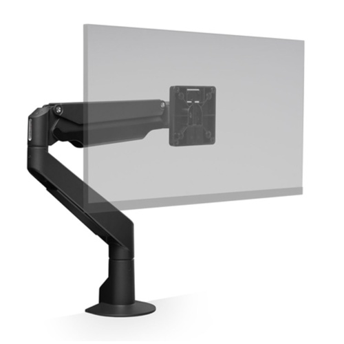 Human Active Technology HAT Monitor Arm E2 Single With Top Down Clamp - Black (From 1.7kg Flat To 7.2kg Curved)