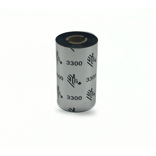 Zebra Wax Resin Ribbon 57mm x 74 meter J3300BK05707 - For 2 inch wide Desktop Label Printers (Box of 5)