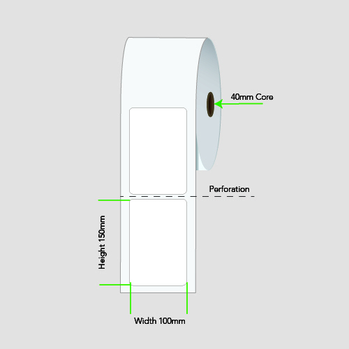 InkJet Matt Synthetic Label POLY Rolls 100mm x 150m 250 LPR Permanent Adhesive LA100150IP1AC40MM250