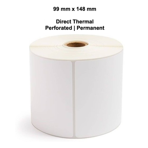 100mm x 100mm Direct Thermal Labels 12 Rolls of 500, 38/40mm Core, Perforated LAB100100TWS40P