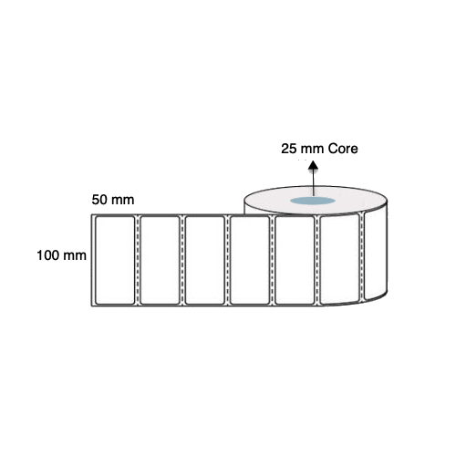 100mm x 50mm x 25mm Thermal Transfer Labels Freezer Grade (Rolls of 1,000 LPR) LAB10050PWF25P