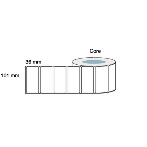 101mm x 36mm Thermal Transfer Labels Removable (Rolls of 1,000) LAB10136PWR40