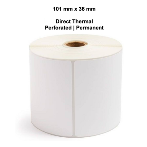 101mm x 36mm x 25mm Direct Thermal Labels LAB10136TWS25P 5 Rolls of 1,000 LPR
