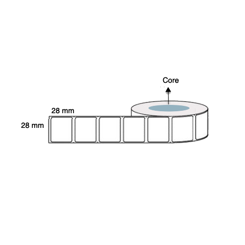 28mm x 28mm Thermal Transfer Labels Removable (5 Rolls of 2,000) LAB2828TWR25