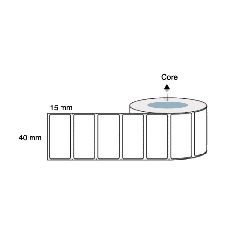 40mm x 15mm x 25mm Direct Thermal Labels Removable (5 Rolls of 2,000) LAB4015TWR25