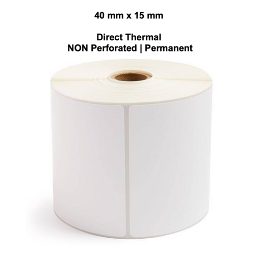 40mm x 15mm x 25mm Direct Thermal Labels Permanent (5 Rolls of 2,000) LAB4015TWS25