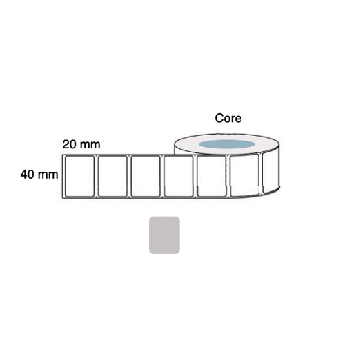 40mm x 20mm Thermal Transfer Asset Labels ( 5 Rolls of 2,000) Silver Mylar Matte LAB4020MCS40