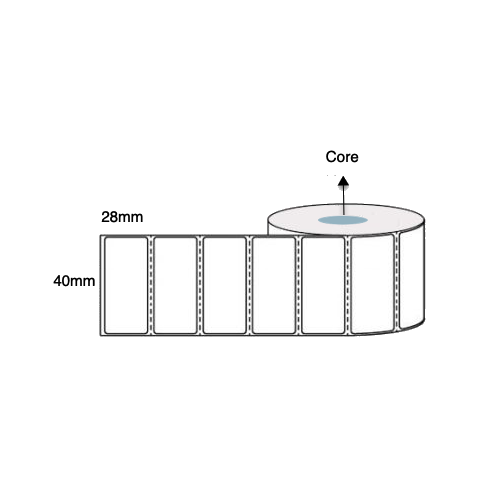 40mm x 28mm Thermal Transfer Labels (5 Rolls of 2,000) Permanent Perforated LAB4028PWS40