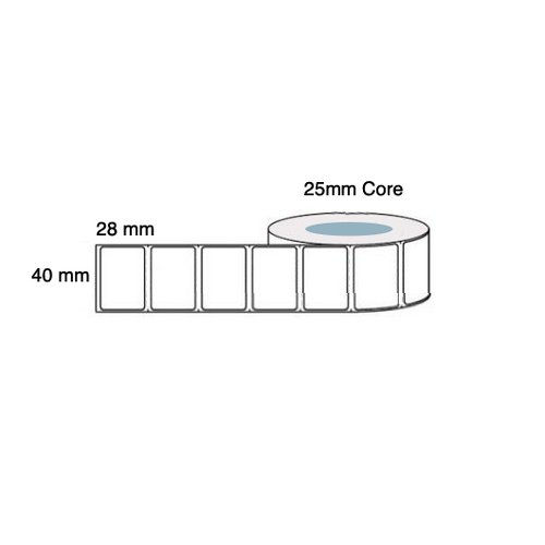 40mm x 28mm x 25mm Direct Thermal Labels (5 Rolls of 2,000) LAB4028TWS25