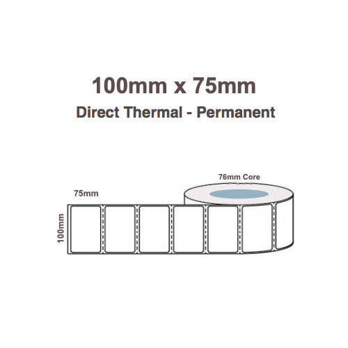 70mm x 25mm Direct Thermal Labels Permanent LAB7025TWS40P (5 Roll of 2,000)