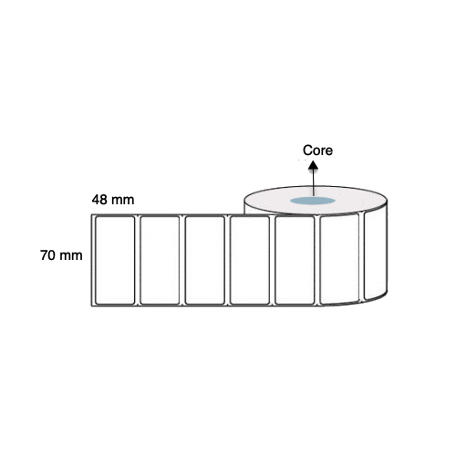 70mm x 48mm x 25mm Thermal Transfer Labels Poly (10 Rolls of 1,000) LAB7048PPWS25
