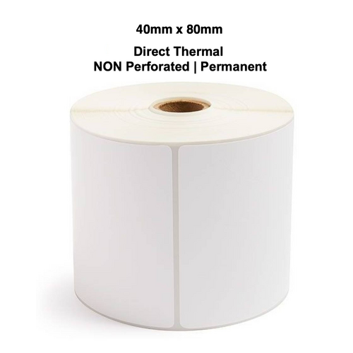 Direct Thermal Labels 40mm x 80mm x 25mm (8 Rolls of 700)