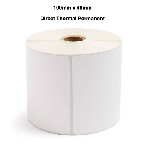 Direct Thermal Label Rolls 100x48 (16 Rolls of 1,000 LPR Permanent Perforated)