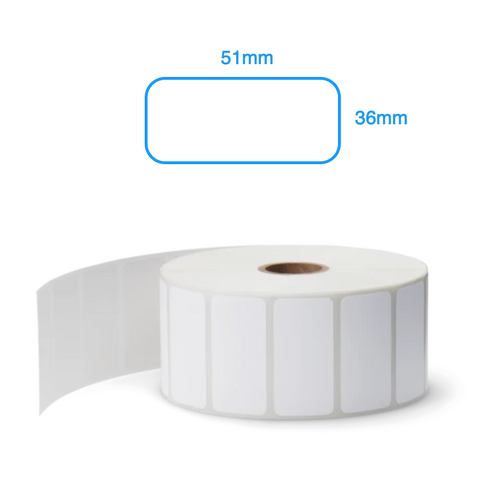 51mm x 36mm Direct Thermal Labels 1000 LPR LBL513625DTTCP