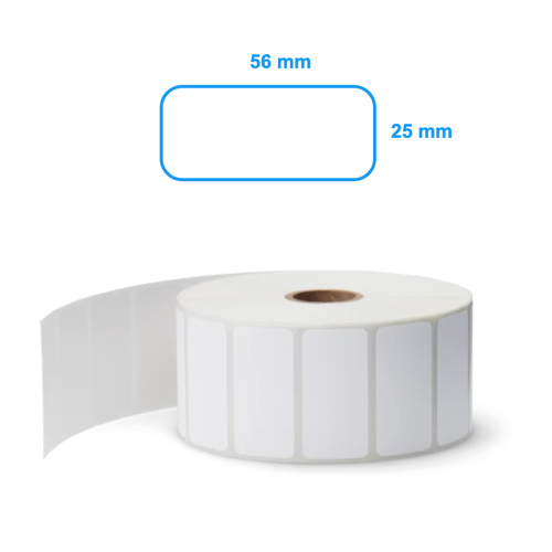 56mm x 25mm Direct Thermal Labels 1000 LPR NON Perforated LBL562525DTTC