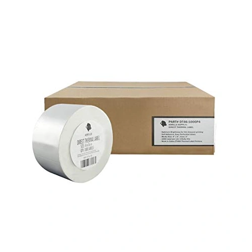 80mmx80mm Wide BPA Free 45 meter long Removable / Repositionable Linerless Label Rolls  LBL808025DTREMLLESS