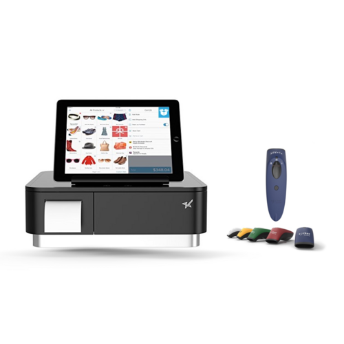mPOP All in One Receipt Printer, 2D Cordless Scanner, Cash Drawer and Tablet Stand (Black)