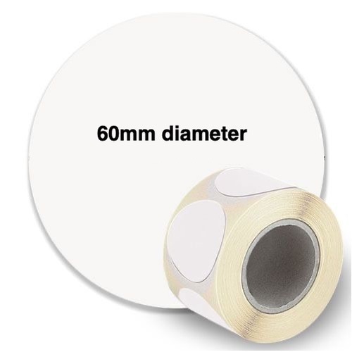 Inkjet 60mm Circle Label Rolls for the Epson C4010A TM-C3500 - 4 Rolls of 475 Labels