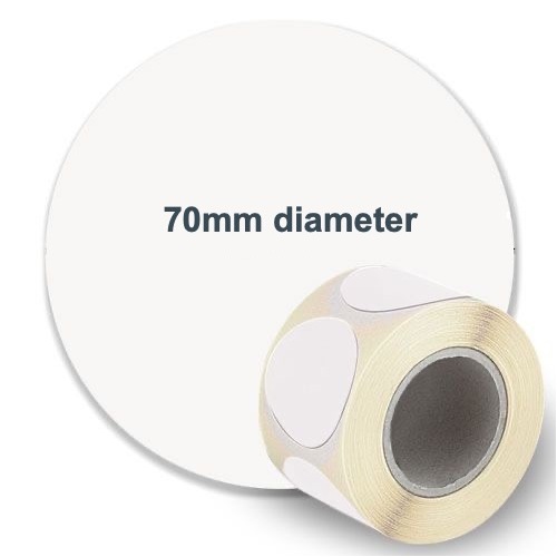 Inkjet 70mm Circle Label Rolls for the Epson C4010A TM-C3500 - 4 Rolls of 450 Labels
