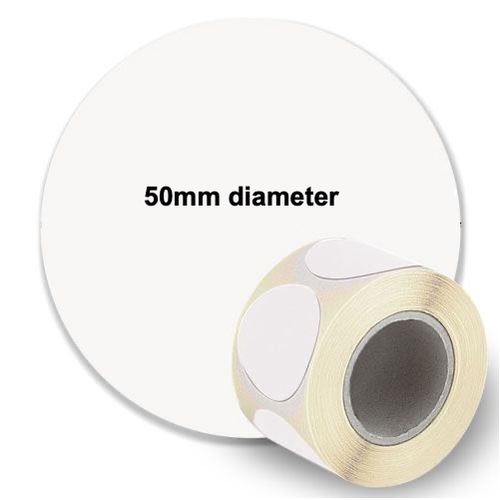 Inkjet 50mm Circle Label Rolls Epson TM-C7500 CW-C6000 CW-C8010 (Rolls of 800) Synthetic Gloss