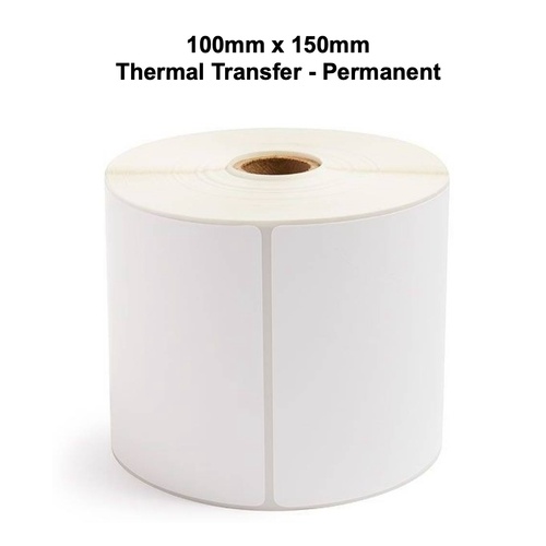 100mm x 150mm x 25mm Thermal Transfer Labels Permanent (4 Rolls of 400)