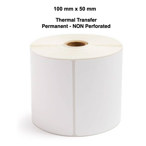 100mm x 50mm x 25mm Thermal Transfer Labels (6 Rolls of 1,000 LPR)