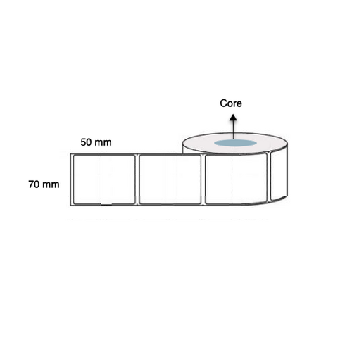 70mm x 50mm x 25mm Thermal Transfer Labels Gloss Paper (10 Rolls of 1,000) Permanent
