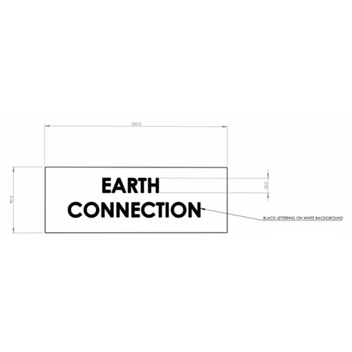 90mm X 250mm Wide Warning Label Roll - EARTH CONNECTION