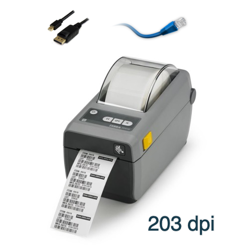 Zebra ZD410 203dpi USB + Network 2 inch Barcode Label Printer ZD41022-D0PE000EZ